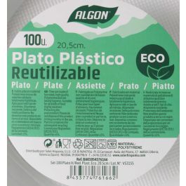Set de 100 platos hondos rojos de plástico ecológico 20.5 cm Algon (6 Cajas) Set de 100 platos hondos rojos de plástico ecológico 20.5 cm Algon (6 Cajas)