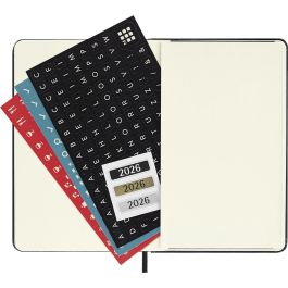 Moleskine DHB12DC2Y26 Agenda Diaria 2026, 12 Meses, Tapa Dura Negra, 9x14 cm (A6), Cierre Goma Elástica