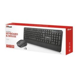 TECLADO Y RATÓN INALÁMBRICOS PARA FUNCIONES MULTIMEDIA TRUST THOZA - 13 TECLAS MULTIMEDIA - SENSOR ÓPTICO 1000 PPP - COBERTURA INALÁMBRICA 10M