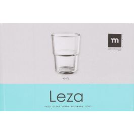 La Mediterranea Set 6 Vasos de Cristal Leza 400 ml – Ø8.7x11 cm para Agua, Zumo o Refrescos (8 Cajas)
