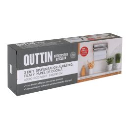 Quttin Dispensador de Aluminio, Film y Papel - 20 cm Ancho x 7 cm Alto x 34 cm Largo (6 Unidades)