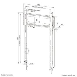 Neomounts WL30-750BL18P Soporte de Pared Fijo Reforzado, Pantallas 50-98", Máx. 105kg, VESA 100x100-500x800, Ajuste de Nivel