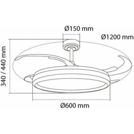 Ventilador de Techo CristalRecord CHARLY L RETRAC Transparente 80 W