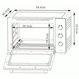 Minihorno CONTINENTAL EDISON MF38N Negro L54,35 x AL36,6 x P41,15 cm 38L Minihorno CONTINENTAL EDISON MF38N Negro L54,35 x AL36,6 x P41,15 cm 38L