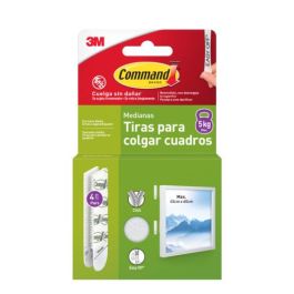 3M Command Tiras Cuelga Cuadros Blancas Medianas para Colgar Objetos Sin Daños Precio: 5.50000055. SKU: B1EVYF43K2