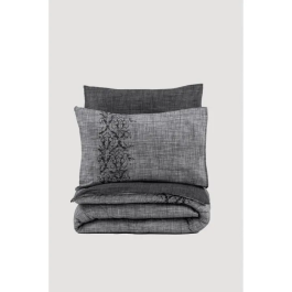 Aucune Juego de Cama Funda Nórdica 220x240 cm + 2 Fundas Almohada 60x60 cm 100% Algodón Gris ASI8683743799718