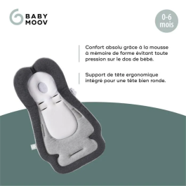 Babymoov Cosymorpho Smokey Reposacabezas Ergonómico para Bebé con Tejido Ultra Suave Transpirable para Cabeza y Espalda