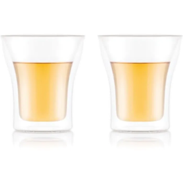 Bodum BOD0727015530215 Juego de 2 Vasos de Doble Pared, Transparente, 0,2 L