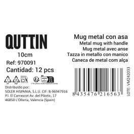 Privilege Mug con asa de metal 10 cm (36 Unidades)