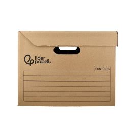 Cajon Contenedor Liderpapel Carton Manual Para 5 Cajas Archivo Definitvo Folio - 6 Archivadores A-Z 540x410x300 mm