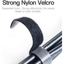 Vention KAABA Tira Sujetacables Organizador de Cables de Velcro de Nailon Fuerte Reutilizable Corte Libre 1m Negro
