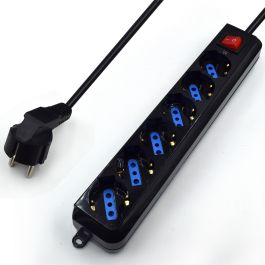 Regleta Enchufes 6 Tomas con Interruptor Ewent EW3924 Schuko Negro (1,5 m)