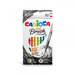 Carioca Rotulador Super Brush Punta Pincel Colores Surtidos Estuche 10 Ud