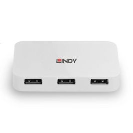 Lindy Hub USB 3.0 de 4 Puertos con Velocidad de 5 Gbps, Compatible con USB 2.0 y 1.1