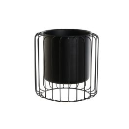 DKD Home Decor Macetero Urban de Metal Negro 26 x 26 x 26 cm