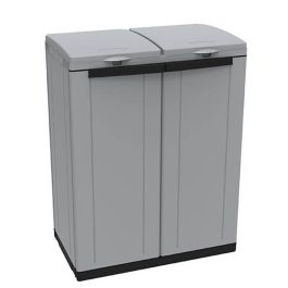 Ecoline Armario reciclaje 2 puertas 68 x 39 x 88,7 cm gris