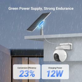 Ezviz EZV1722562713111 Panel Solar 12W con Batería Incorporada, Puerto de Carga Dual, IP65, Bluetooth