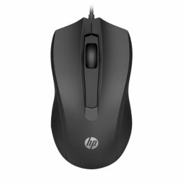 HP 822M9UT Ratón Óptico 105 con Cable USB, Sensor Preciso 1600 DPI, Diseño Ambidiestro Cómodo 3 Botones, Compatible Windows y Mac, Negro