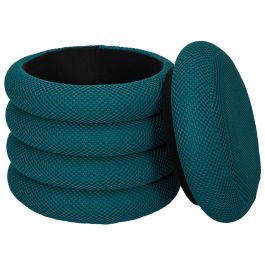 Home Deco Factory Puf Almacenaje Atom Azul - MDF y Poliéster, 37x42 cm, Soporta 110 kg Precio: 41.50000041. SKU: B1DHKKVEEG