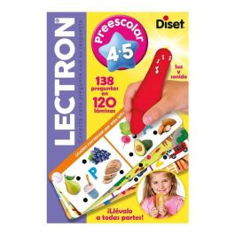 Diset Lectron Lápiz con Luz y Sonidos Prescolar 4-5 Años. 138 Preguntas en 120 Láminas. Juego Educativo Electrónico en Español