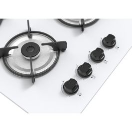 Continental Edison CECTG4VW1 Placa de Gas de Vidrio Blanco con 4 Quemadores