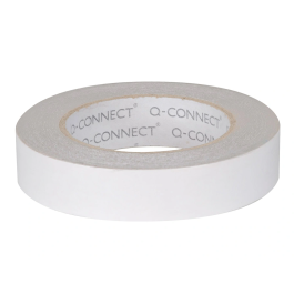 Q-connect Cinta Adhesiva Doble Cara 33 mt x 25 mm para Fijaciones, Papel, Cartulina y Fotos