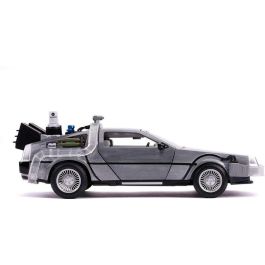 Coche de metal dlorean regreso al futuro ii con luz escala 1:24 30x15x11 cm