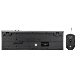 Q-connect Set Teclado y Ratón con Cable, USB, Color Negro