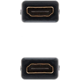 Nanocable 10.15.1200 Adaptador Acoplador HDMI Hembra a Hembra Oro 24K WQXGA 2560x1600 120Hz Dolby True-HD Negro