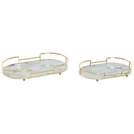 Bandeja Decoracion Moderno DKD Home Decor Dorado Blanco 17 x 5 x 31 cm Set de 2 Precio: 18.79000046. SKU: B1CL9854RS