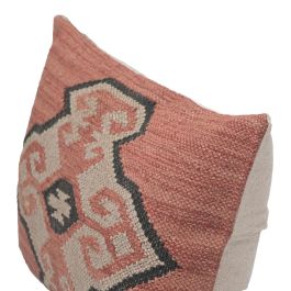 DKD Home Decor Cojín Boho Kilim Lana Yute Poliéster 60 x 40 cm (2 Unidades)