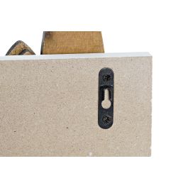 DKD Home Decor Perchero de Pared de Madera Estilo Urban Blanco con Diseño Casitas, 40 cm Ancho x 17 cm Alto x 4 cm Fondo