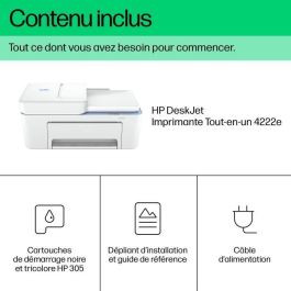 Impresora todo en uno HP Deskjet 4222e de inyección de tinta en color, copia y escaneo: 3 meses de tinta instantánea incluida con HP+