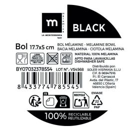 Bol de melamina mate negro 17.7 x 5 cm - La Mediterranea por Inde (12 Unidades) Bol de melamina mate negro 17.7 x 5 cm - La Mediterranea por Inde (12 Unidades)