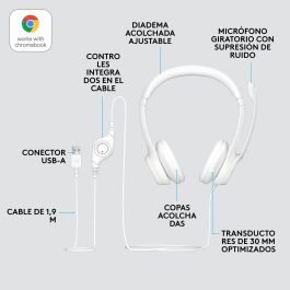 Auriculares Logitech H390 Blanco Auriculares Logitech H390 Blanco