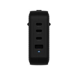 HyperJuice Cargador de Viaje 100W GaN con 4 Puertos (3 USB-C + 1 USB-A) para Portátil, Smartphone y Tablet - Negro