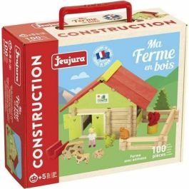 Jeujura Granja con Animales y Set de Construcción de Madera Natural y Tintada, 100 Piezas para Niños y Niñas +5 Años Precio: 40.68999979. SKU: S7163415