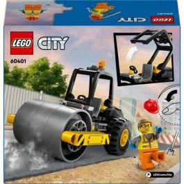 Lego 60401 City Construction Road Roller de Juguete - Modelo con Minifiguras de Trabajadores