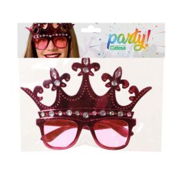 Gafas Corona Brillantes Rosa Mujer Adulto