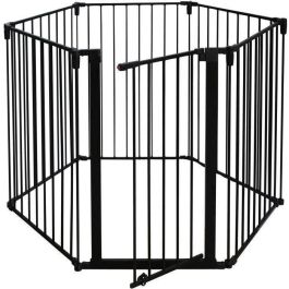 Barrera cortafuegos para chimenea o estufa de leña de 6 lados - 360 cm - Negro - NORDLINGER PRO Barrera cortafuegos para chimenea o estufa de leña de 6 lados - 360 cm - Negro - NORDLINGER PRO