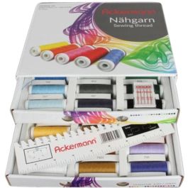 Ackermann Hilo de Coser Universal 120, Multi, Poliéster, 200m - Caja Surtido 36 Unidades