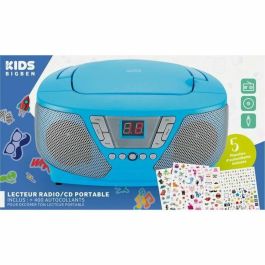 Reproductor de Radio CD Portátil - BIGBEN INTERACTIVE - CD60BLSTICK - Azul + Pegatinas