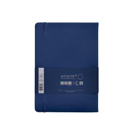 Antartik Cuaderno Notes A5 Tapa Dura Hojas Lisas 100 hojas 80 gr Azul Marino FSC con Gomilla y Marcapáginas