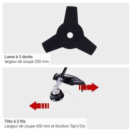 Scheppach BCH3300-100PB Desbrozadora de Gasolina 32,6 cm³ con Carrete y Arnés de Hombro