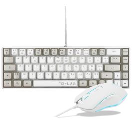 The G-Lab Combo Hydrogen TGL3760162053555 Teclado y Ratón con Cable AZERTY Blanco/Gris Pack 2 en 1