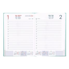 Agenda Encuadernada Liderpapel Creta 170x240 mm 2025 Dia Pagina Color Turquesa Papel 70 gr