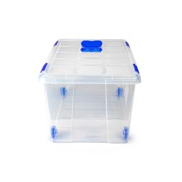 Contenedor Plastico Plasticforte N 7 Transparente Con Tapa 61 L 73x41x32 cm