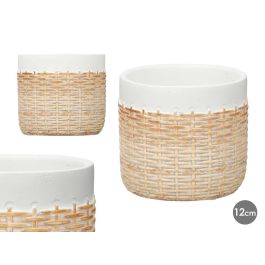 Maceta Cemento Efecto Ratan 12Cm Blanco Ibergarden (18 Unidades) Precio: 36.49999969. SKU: B1CSM9LP8X