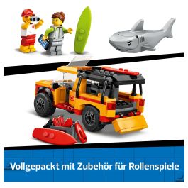 Lego City 60453 Vehículo de Rescate en la Playa Juguete para Niños de 6 Años con Tiburón