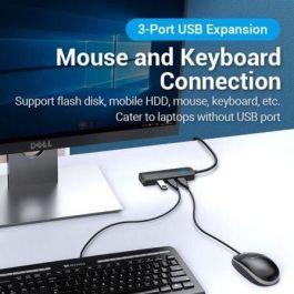 Vention CHIBB - Hub USB 3.0 y Tarjeta de Sonido Externa Estéreo 2 en 1 con 3 Puertos USB y MicroUSB PD Vention CHIBB - Hub USB 3.0 y Tarjeta de Sonido Externa Estéreo 2 en 1 con 3 Puertos USB y MicroUSB PD
